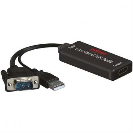 HDMI adapter VGA 15M + USB -> HDMI F + 7.1CH Audio konverter ROLINE (12.03.3119)