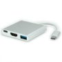   USB 3.1 - Multiport adapter 1xHDMI 1xUSB3.0 2xUSB2.0 1xC+ PD ROLINE (12.02.1131)