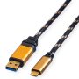   USB 3.1 kábel C/M - A/M 3.0 1 m aranyozott ROLINE GOLD (11.02.9013)