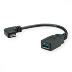   USB 3.1 kábel C/M - A/F 3.0 OTG, "L" alakú fekete 15 cm ROLINE (11.02.9031)