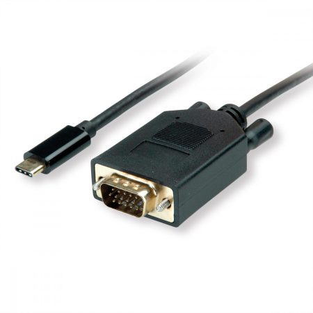 USB 3.1 adapter C/M - VGA M kábel 2m 1920x1200@60Hz, fekete VALUE (11.99.5821)