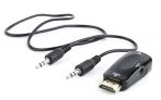   GEMBIRD HDMI to VGA és audio adapter, single port, fekete A-HDMI-VGA-02