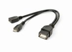   GEMBIRD USB OTG AF + Micro BF  to Micro BM kábel, 0.15 m A-OTG-AFBM-04