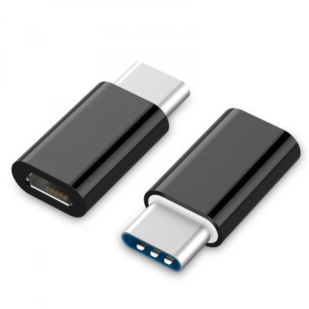 GEMBIRD USB 2.0 Type-C  adapter (CM/MicroUSB-F), fekete A-USB2-CMmF-01