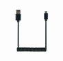   GEMBIRD Coiled Micro-USB kábel, 1.8 m, fekete CC-mUSB2C-AMBM-6