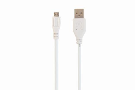 GEMBIRD Micro-USB kábel, 1 m, fehér színű CCP-mUSB2-AMBM-W-1M