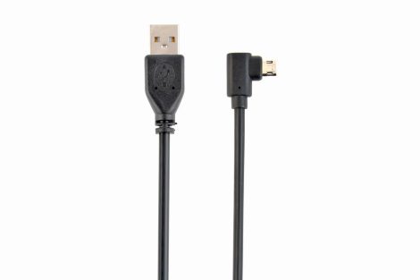 GEMBIRD Double-sided angled Micro-USB to USB 2.0 AM kábel, 1.8 m, fekete CC-USB2-AMmDM90-6