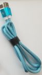   GEMBIRD Premium cotton braided Type-C USB töltő és adat kábel, 2 m, lila/fehér CC-USB2B-AMCM-2M-PW