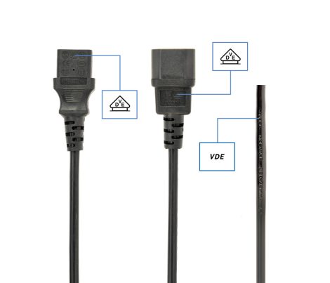 GEMBIRD Monitor / szünetmentes tápkábel 1,8m C13-C14 GEMBIRD PC-189-VDE