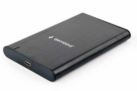 GEMBIRD USB 3.0 2.5'' külső hdd ház alu, 6 Gbps 7-9.5 mm 4 TB "C" alj JMS576 chip fekete EE2-U3S-6