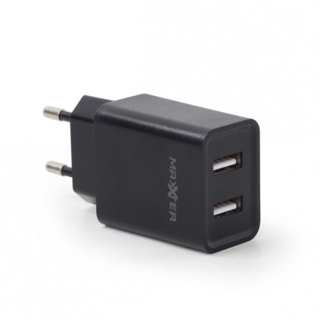 GEMBIRD 2-port universal USB charger, 2.1 A, fekete EG-U2C2A-03-BK