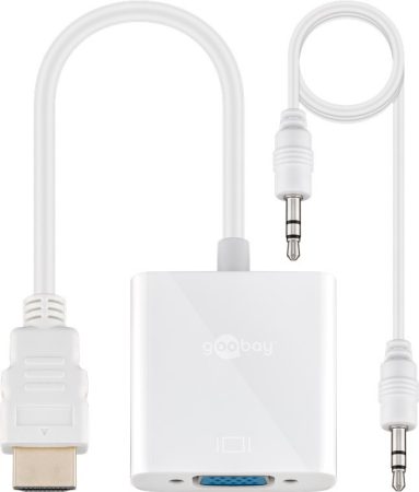 HDMI adapter HDMI M -> VGA 15F + audio 3,5" aljzat GOOBAY (51758)