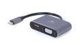   GEMBIRD USB Type-C to HDMI + VGA display adapter, space grey A-USB3C-HDMIVGA-01