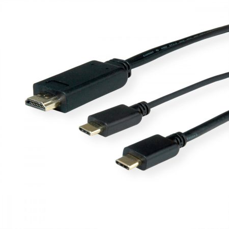 USB 3.1 adapter C/M - HDMI M+USB C/M kábel 1m 4K2K@60 Hz, ROLINE(11.04.5952)