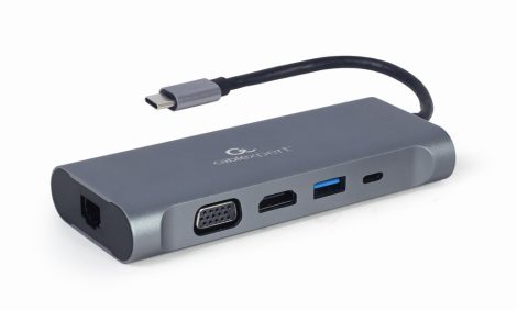 GEMBIRD USB Type-C 7-in-1 multi-port adapter (Hub3.0+ HDMI+VGA+PD+card reader+ster.au. A-CM-COMBO7-01