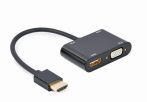   GEMBIRD HDMI male to HDMI female + VGA female + audio adapter cable, black A-HDMIM-HDMIFVGAF-01