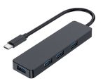   GEMBIRD 4 port USB C csatlakozós hub, 4xUSB 3.0 port, 15 cm kábel, fekete UHB-CM-U3P4-01