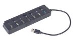   GEMBIRD 7-port USB 3.0 hub, 1xUSB 3.0+6xUSB 2.0, kapcsolós portok, 50cm kábel, fekete UHB-U3P1U2P6P-01