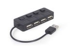 GEMBIRD USB 2.0 4-port hub with switches, black UHB-U2P4-05