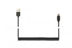   GEMBIRD Coiled USB TYPE Ckábel, 0.6 m, fekete CC-USB2C-AMCM-0.6M