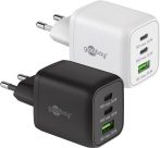   USB hálózati gyorstöltő 1x QC 3.0 (30W) + 2x USB-C 3.1(65W) fekete GOOBAY(64753)