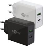   USB hálózati gyorstöltő 1xQC 3.0 (12W) + 1xUSB-C 3.1 (30W) fekete GOOBAY(61673)