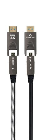 Aktív optikai (AOC)Nagy sebességű HDMI D-A kábel Ethernet"AOC Armored Series"20m Gembird CCAP-HDMIDD-AOC-20M