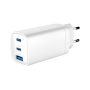 3-port 65 W GaN USB PowerDelivery fast charger, white