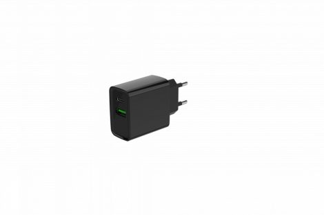 2-port 20 W USB fast charger, black