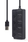 GEMBIRD USB 2.0 4-port hub with switches, black UHB-U2P4P-01