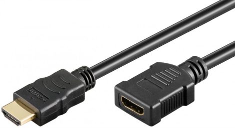 ZHDMI hosszabbító kábel HDMI M-HDMI F 2m Ethernet GOOBAY (31937)